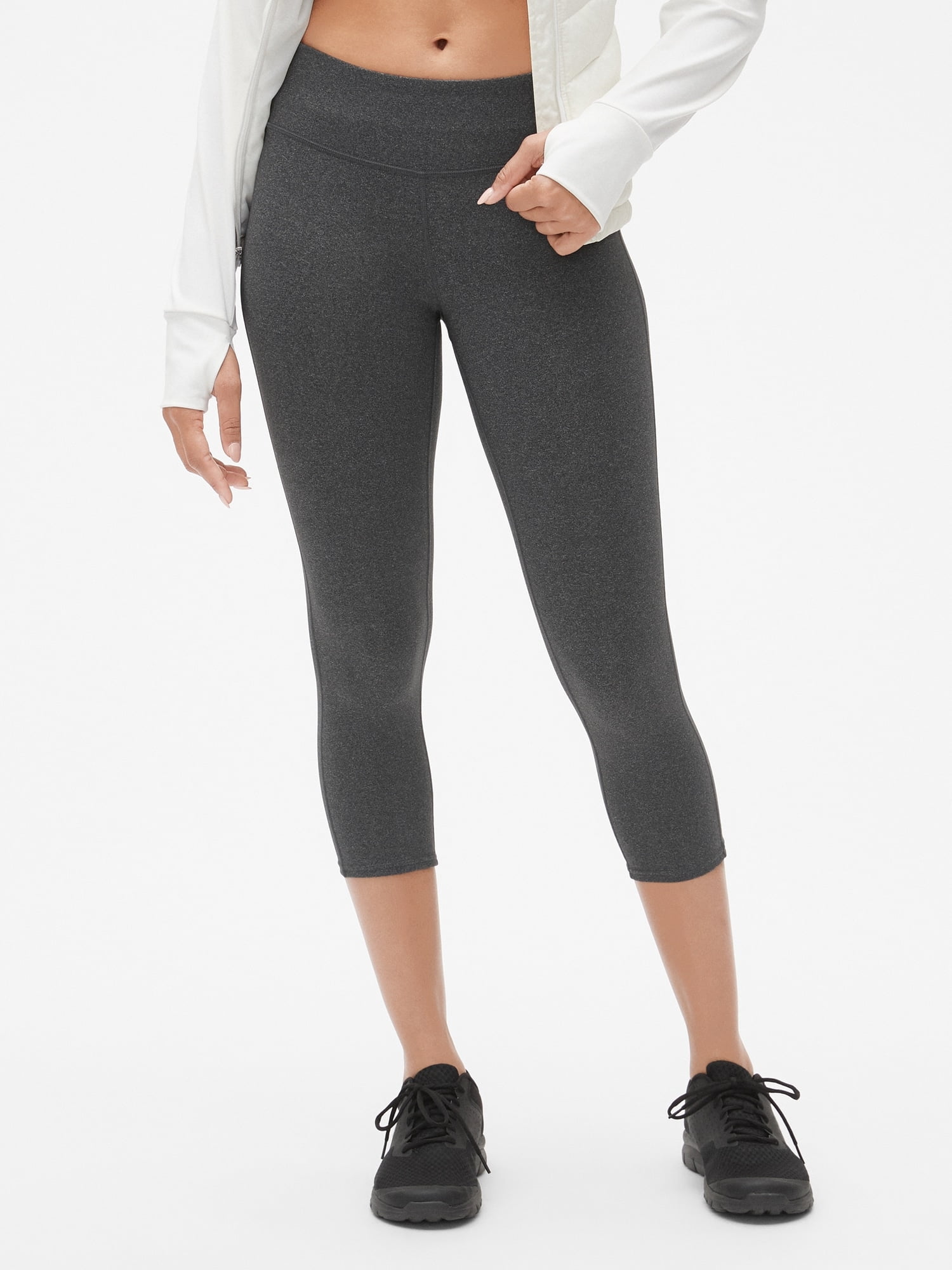 GapFit Sport Compression Legging Capris, Color: charcoal gray, Size XS 