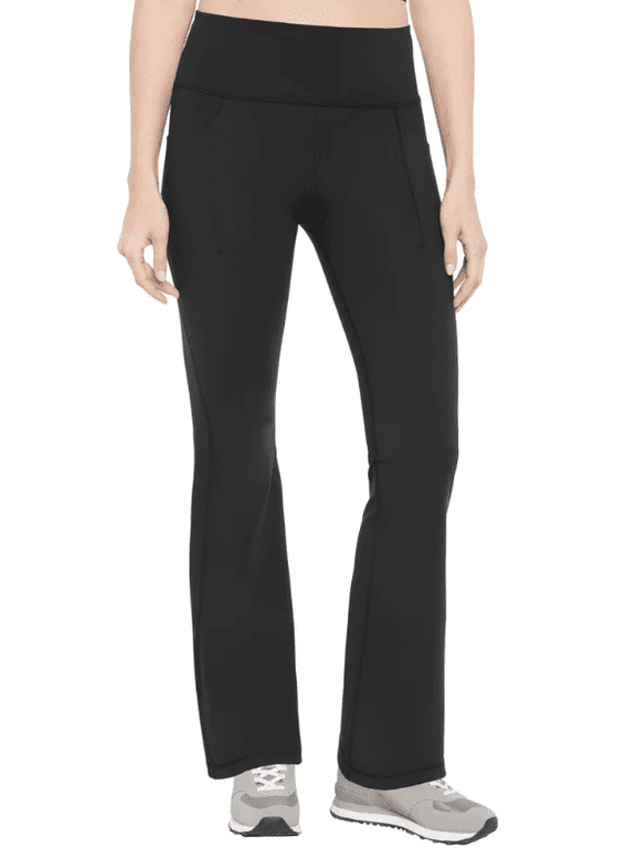Women's Flare Legging, High Waisted Sweat Wicking, Black, Medium
