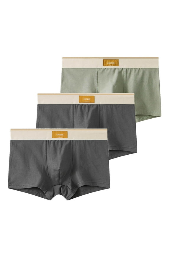 Big & Tall 100% Cotton Boxer Briefs 3 Pack, Army Green, Size 3XL - Extended Sizes, Comfortable Breathable Men's Everyday Underwear