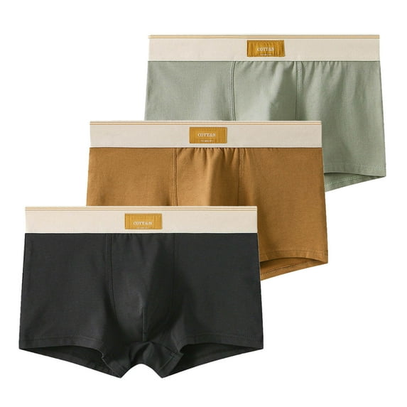 Gapacks Big & Tall Men's 100% Cotton Boxer Briefs 3 Pack - Navy, Size 3XL, Extended Sizes - Breathable Everyday Underwear