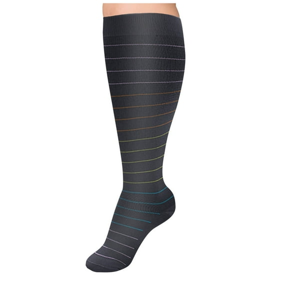 Gapacks Big & Tall Men's Compression Socks - 3XL Dark Gray, Anti-Fatigue, Moisture-Wicking Nylon for Office/Travel, Knee High Supportive