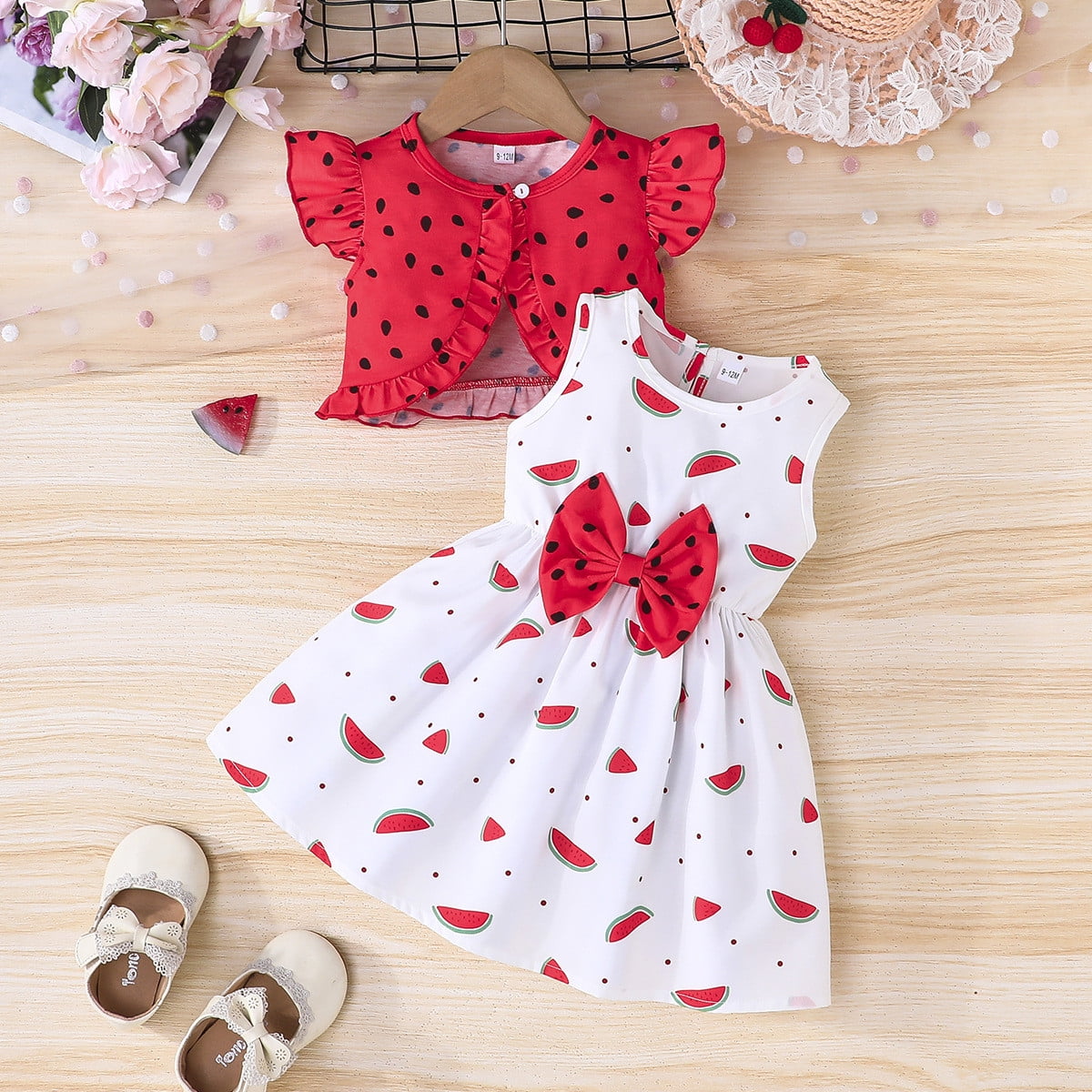 2 Pieces Kids Girls' Graphic Skirt & Shirt Set Short Sleeve Active School 7-13 Years Summer Red