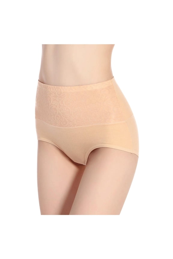 High-Waisted Tummy Control Shapewear Underwear - Women's Plus Size 2XL, Khaki - Comfortable for Postpartum & Office
