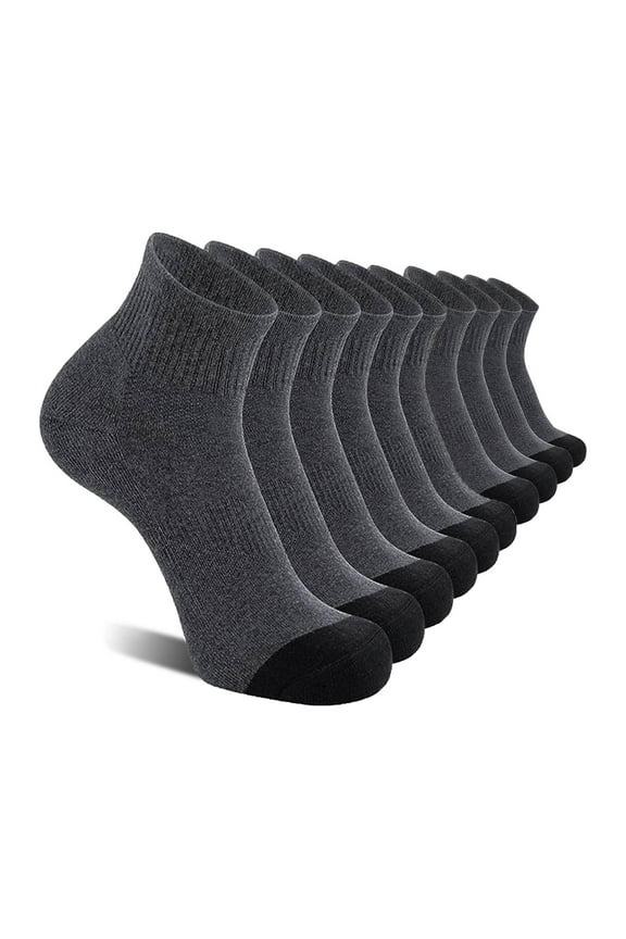 Men's 5 Pack Cotton Ankle Socks - Small Size, Gray, Low Cut, Comfortable Breathable, Everyday Casual Socks for Sneakers