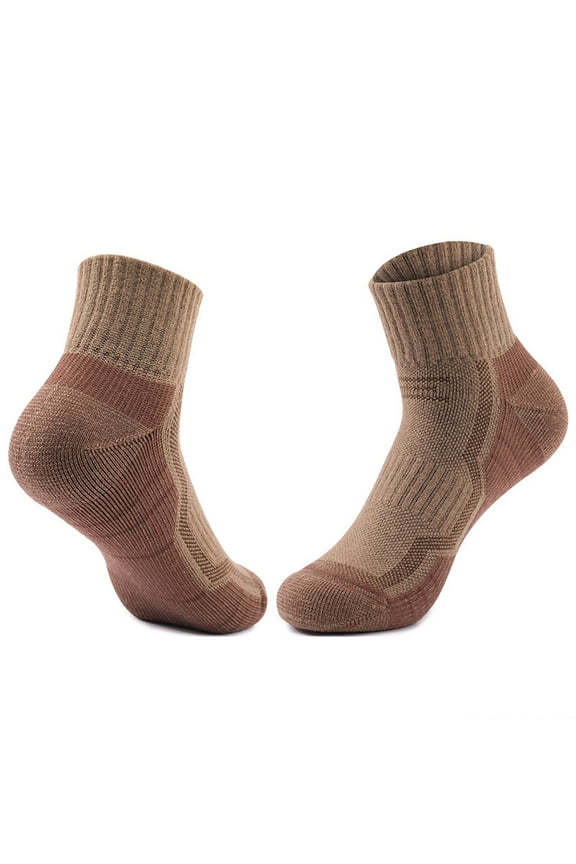 Men's Athletic Socks - Brown, One Size Fits Most, Nylon Spandex Blend, Moisture Wicking, Cushioned, Non-Slip Ribbed Cuff for Running, Workout, Casual Use