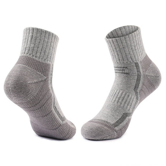 Gapacks Men's Athletic Socks - Moisture Wicking, Cushioned, No Slip - Nylon Spandex Blend, Reinforced Heel & Toe, Ribbed Cuff - Gray, One Size Fits All for Running, Gym, Daily Wear