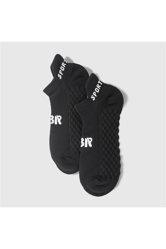 Men's Athletic Socks - Moisture Wicking, Quick Drying Polyester - Non-Slip, Blister Resistant - Sport Design, Black - One Size Fits Most - Budget-Friendly Workout & Casual Use