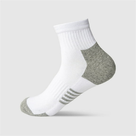 Gapacks Men's Athletic Socks, White, One Size Fits All, Moisture Wicking, Durable Nylon & Spandex, Reinforced Heel & Toe, Ribbed Cuff, for Running Gym Everyday Use - Single Pair