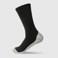 thumbnail image 1 of Gapacks Men's Black Cotton Crew Socks - One Size Fits Most, Breathable, Moisture-Wicking, Contrast Heel & Toe, Casual Work Everyday Use - Single Pair, 1 of 3