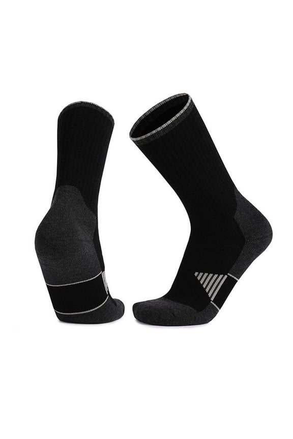 Men's Black Nylon Socks - One Size, Durable & Comfortable for Daily Wear, Work, Casual Use - 1 Pair