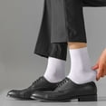 thumbnail image 1 of Gapacks Men's Cotton Socks - White, Free Size, Breathable Soft, Classic Design, Comfortable for Work & Daily Wear, Fits Most Adults, 1 of 3