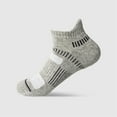 thumbnail image 1 of Gapacks Men's Low Cut Athletic Socks - Moisture Wicking, Cushioned, Reinforced Toe & Heel, Striped Gray Sports Socks for Running, Gym, One Size Fit Most, 1 of 2