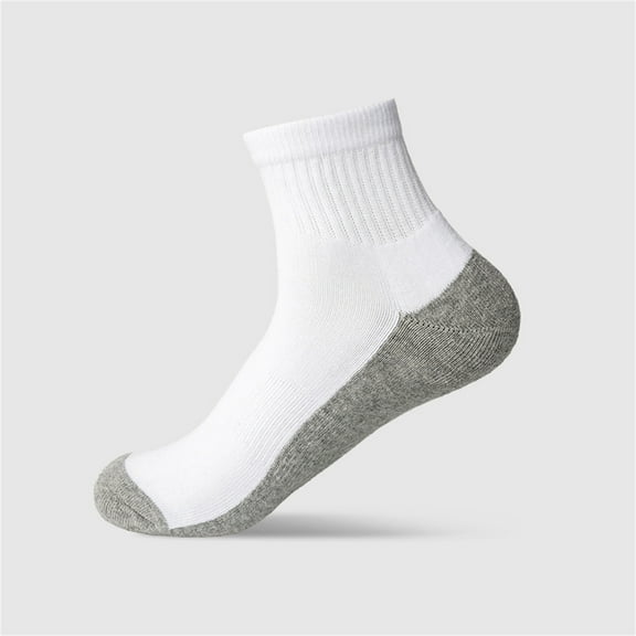 Gapacks Men's White Crew Socks - Nylon Spandex, Breathable Stretchy, Reinforced Heel & Toe, Durable Everyday Wear, One Size Fits Most