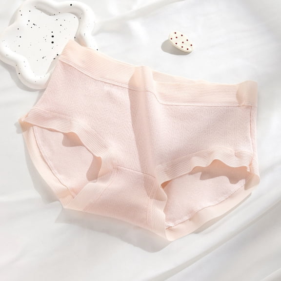 Gapacks Pink Women's Cotton Panties M Size - Soft Breathable, Comfortable Everyday Underwear with Scalloped Edge, Skin-Friendly, Simple Elegant, Single Piece