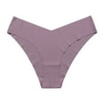 thumbnail image 1 of Gapacks Plus Size Women's Bikini Panties - 100% Polyester, XL, Brown - Comfortable Everyday V-Waist Underwear, 1 of 2