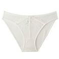 thumbnail image 1 of Gapacks Women's Bikini Panties - White, L Size - Lace & Sheer Mesh with Bow - Polyester Spandex, Stretchy, Comfortable Fit, Moderate Coverage, 1 of 3