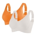 thumbnail image 1 of Gapacks Women's Comfort Wireless Bra - Orange, Size L, Soft Nylon Spandex, Adjustable Straps, 2 Pack for Everyday/Lounge/Light Exercise, All-Day Wear, 1 of 9
