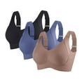 thumbnail image 1 of Gapacks Women's Comfort Wireless Bra (Size XL, Coffee) - 3-Pack Soft Nylon Spandex, Adjustable Straps, Everyday Wear for Work/Home/Light Exercise, 1 of 5