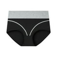 thumbnail image 1 of Gapacks Women's Comfortable Everyday Panties - Stretchy Nylon Spandex, Color Block Waistband, Gray Size M - Bikini Cut Underwear, 1 of 2