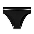 thumbnail image 1 of Gapacks Women's Cotton Bikini Panties - Ribbed, Elastic Waist with Contrast Stripe, Comfortable Everyday Underwear, One Size, Black, Single Pack, 1 of 2