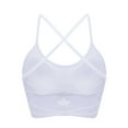 thumbnail image 1 of Gapacks Women's Low-Medium Impact Sports Bra, Nylon Spandex Yoga Bra with Criss-Cross Back, Crop Top Style, Moisture-Wicking, White, Size L, 1 of 3