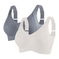 thumbnail image 1 of Gapacks Women's Plus Size Wireless Comfort Bra (3XL, Gray) - Nylon Spandex 2-Pack, Adjustable Strap for Everyday/Lounge/Light Exercise Wear, 1 of 9