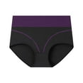 thumbnail image 1 of Gapacks Women's Stretchy Bikini Panties - XL, Purple, Nylon Spandex Blend, Color Block Waistband, Comfortable Everyday Underwear, 1 of 2