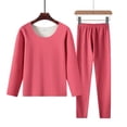 thumbnail image 1 of Gapacks Womens Watermelon Red Thermal Underwear Set - Soft Warm Polyester, Long Sleeve Round Neck & Elastic Waist, 1 Top + 1 Pant for Cold Weather Base Layer,Size XL, 1 of 6