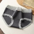 thumbnail image 1 of Gapacks XL Size Women's Dark Gray Cotton Panties - Lace Trim, Comfortable Soft Underwear for Everyday Feminine Wear, 1 of 3