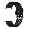 thumbnail image 1 of No Gaps Band for Samsung Galaxy Watch 4 40mm 44mm/Galaxy Watch 4 Classic 42mm 46mm Band,20mm Silicone Sport Replacement Adjustable Wristband with Stainless Steel Buckle Men Women -coal black, 1 of 9