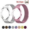 thumbnail image 1 of No Gaps Case+Strap for Samsung Galaxy Watch 4/Classic 44mm 40mm，Watch 4 Classic 42mm 46mm , Watch Band Magnetic Stainless Steel Replacement Strap for Women Men, 1 of 7