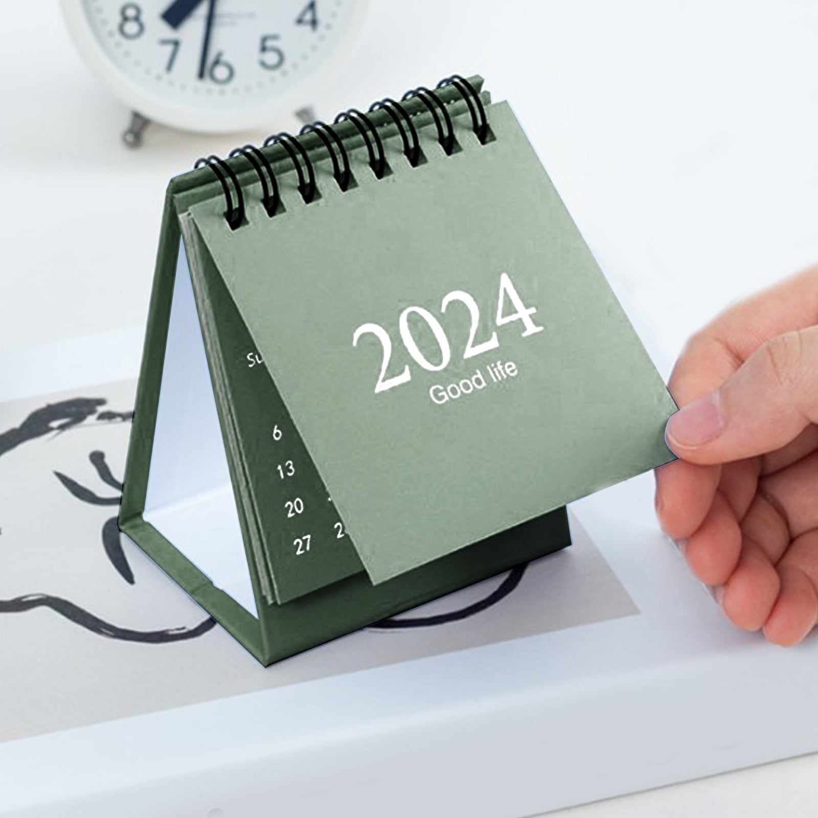 Gaqring 2024 Style Mini Desk Calendar Desktop Ornament Desk Calendar