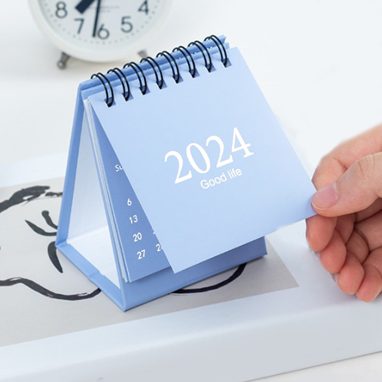 Gaqring 2024 Style Mini Desk Calendar Desktop Ornament Desk Calendar