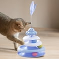 thumbnail image 1 of Cat Toy, Gaqring Interactive Spinner Track Play Set, Multi-Layer Rotating Balls Exercise Activity Center for Kittens Adult Cats, Blue, 1 of 6