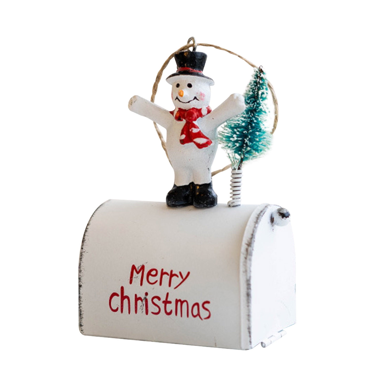 Gaqring Christmas Wrought Iron Mailbox Pendant Christmas Tree