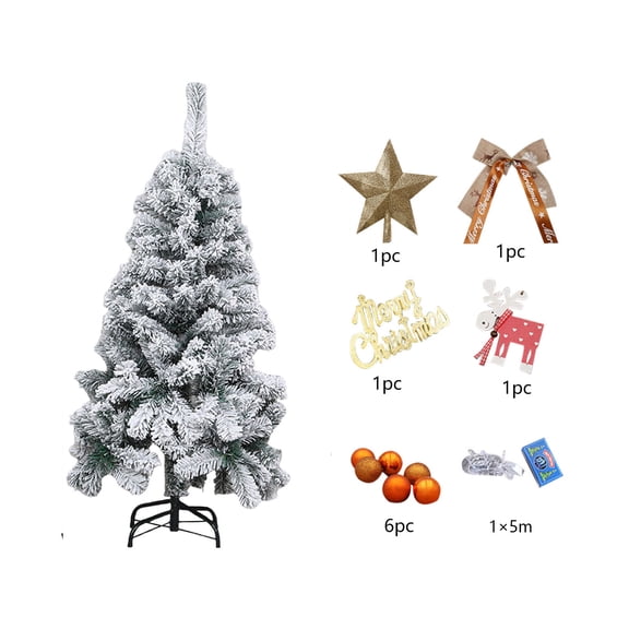 Gaqring Snowy Needle Christmas Tree, White Dense Flocking Resin Mini Tree, Festive Holiday Decoration for Tabletop Mantel Home Office
