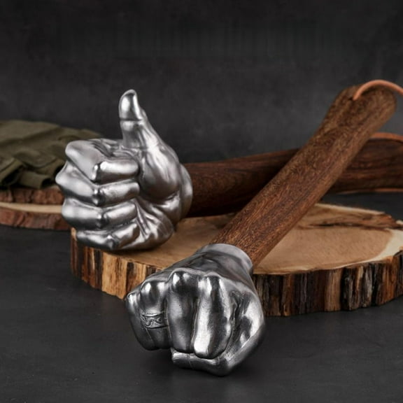 Gaqring Stainless Steel Hammer with Wooden Handle, Multi-Purpose Tool for Home Car Decoration, Survival Camping Hammer Axe Hatchet for Outdoor Enthusiasts