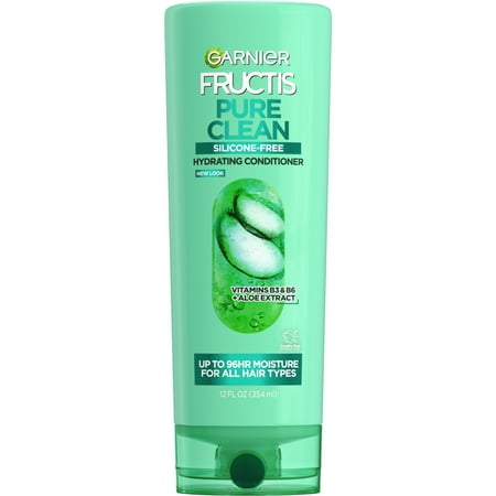 Garnier Fructis Pure Clean Hydrating Strengthening, Split End Repair, Conditioner, All Hair Types, Aloe Extract, 12 fl oz