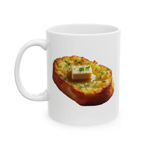 Gar1lic Bread Mug, Food Lover Coffee Cup, Funny Kitchen Gift, Gar1lic Bread Art, Foodie Tea Mug, Food Fun Gift, Foodie Birthday Present