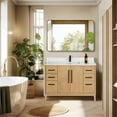 thumbnail image 1 of Gara 48" Single White Grain Composite Stone Countertop Vanity - Washed Ash Gray, 1 of 17