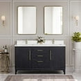 thumbnail image 1 of Gara 60M" Double Bath Vanity in Fir Wood Black with White Grain Composite Stone, 1 of 16