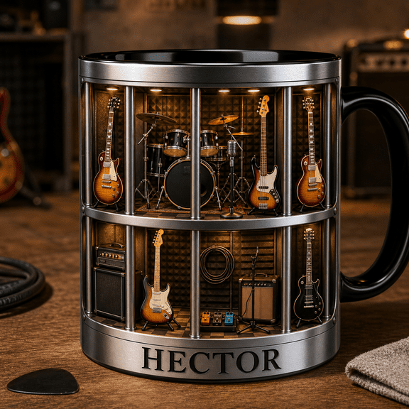 Garage Band Mug Custom Accent Mug Personalized Rock Band Gift for Dad