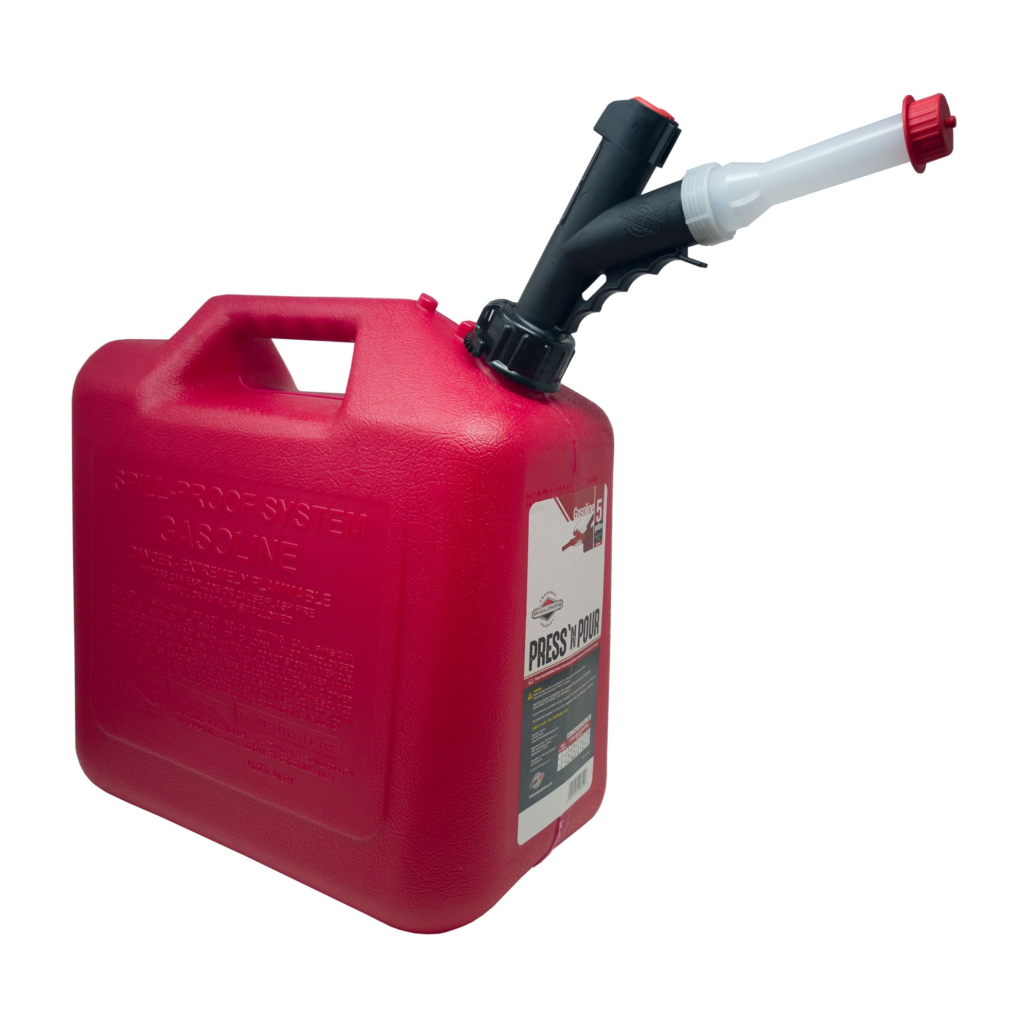 GARAGEBOSS Garage Boss Red Plastic Gas Can - 5 Gallon Capacity, GB351