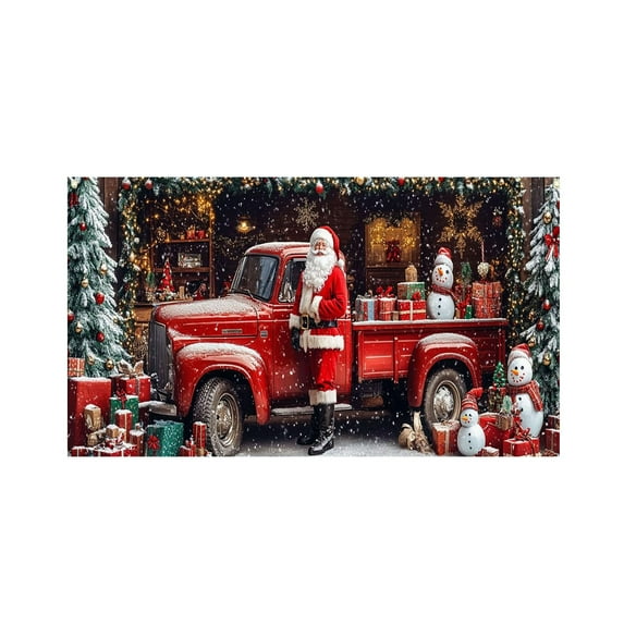 Garage Buddy Christmas Decoration 8x7 FT, Snow Santa Garage Door Cover for Outdoor Holiday Decor, Merry Christmas Yard Hanging & Photo Backdrop