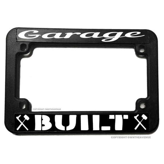 Garage Built Mechanic Racing Bopper Chopper Motorcycle License Plate Frame