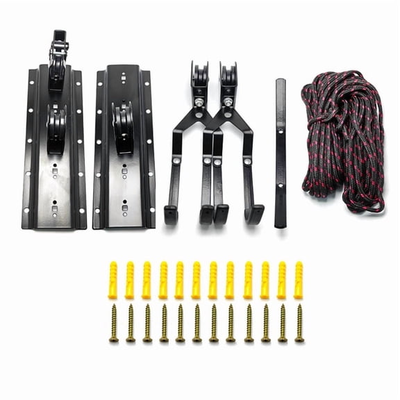 Garage Ceiling Bike Hoist System - Pulley Storage with Bike Hangers, Efficient Space-Saving Mount for Bicycles