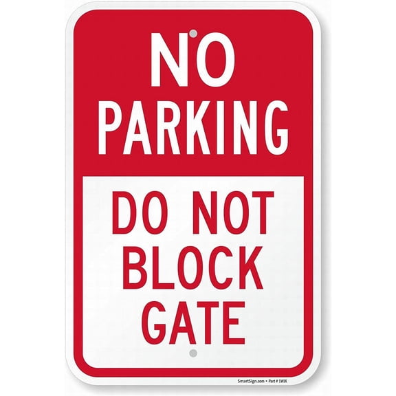 Garage Decor Sign No Parking-Do Not Block Gate Safety Sign Caution Warning Sign Tin Metal Decor Sign 8x12