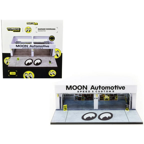 Garage Diorama "Mooneyes: Moon Automotive Speed and Customs" Display for 1/64 Scale Models by Tarmac Works