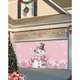 thumbnail image 1 of Garage Door Banner Cover 7 x 8 ft, Christmas Pink Snowflake Elf Snowman Christmas Garage Door Decorations Holiday Christmas Backdrop Decor for Winter New Year Xmas Party, 1 of 6