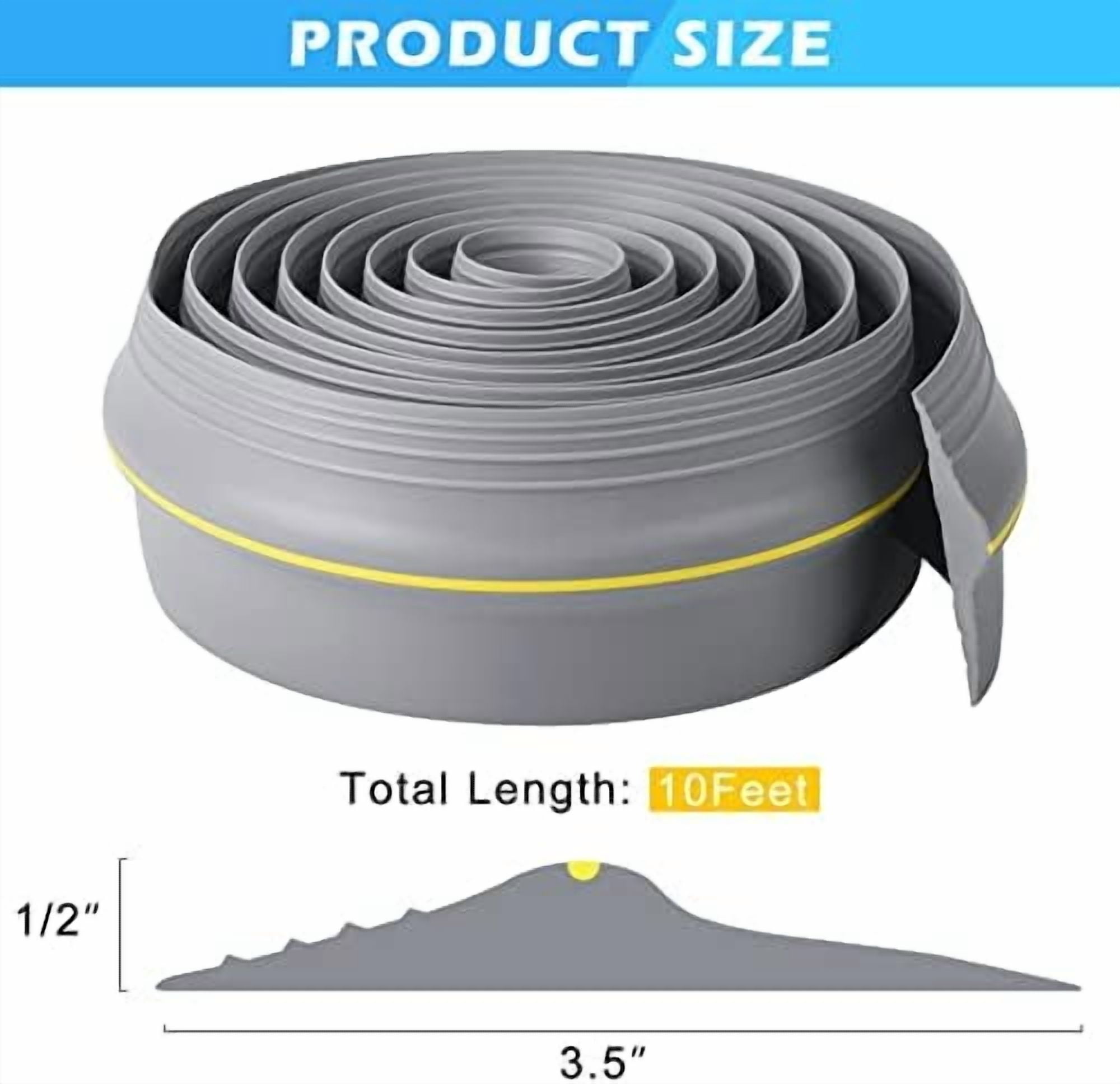 Garage Door Bottom Seal Strip, Weatherproof EPDM Rubber Threshold, Fits All Standard Doors, Easy for DIY Homeowners, No Adhesive (10Ft, Grey)